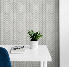 Cargar imagen en el visor de la galería, Modern Lines Wallpaper. Geometric Shape Motif Pattern. #6674
