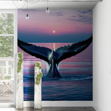 Load image into Gallery viewer, Whale Tail Wall Mural. Ocean Wallpaper. #6688
