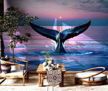 Load image into Gallery viewer, Whale Tail Wall Mural. Ocean Wallpaper. #6688
