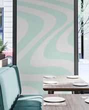 Cargar imagen en el visor de la galería, Mint Color Swirly Lines Abstract Wallpaper Mural. #6689
