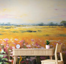 Cargar imagen en el visor de la galería, Colorful Yellow Flower Field Painting Wallpaper Mural. #6692
