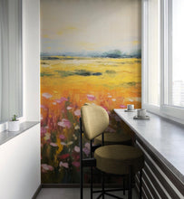 Carregar imagem no visualizador da galeria, Colorful Yellow Flower Field Painting Wallpaper Mural. #6692
