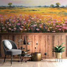 Cargar imagen en el visor de la galería, Colorful Yellow Flower Field Painting Wallpaper Mural. #6692
