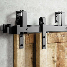 Carregar imagem no visualizador da galeria, Double Track U-Shape Bypass Sliding Barn Door Hardware Kit - Classic Design Roller
