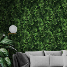 Carregar imagem no visualizador da galeria, Green Leaves Pattern Wallpaper Mural. Botanical Wall Mural. #6744
