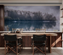 Cargar imagen en el visor de la galería, Pine Trees Forest Lake View Wall Mural Wallpaper. #6754
