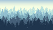 Load image into Gallery viewer, Misty Forest Wallpaper. Blue Pastel Color Mural #6772

