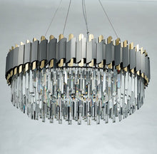 Load image into Gallery viewer, MIRODEMI® Creative Drum Gold/Black Crystal Hanging Lighting For Living Room, Dining Room
