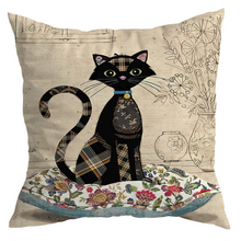 Carregar imagem no visualizador da galeria, Vintage Black Cat Cushion Covers
