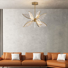 Carregar imagem no visualizador da galeria, Modern Gold Butterfly Wing LED Chandelier- Contemporary Touch
