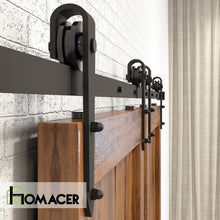 Carregar imagem no visualizador da galeria, Non-Bypass Sliding Barn Door Hardware Kit - Arrow Design Roller
