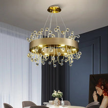 Load image into Gallery viewer, MIRODEMI® Gold Round Colorful Crystal Chandelier for Living room, Kitchen
