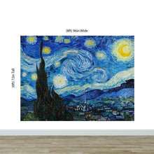 Carregar imagem no visualizador da galeria, Vincent Van Gogh&#39;s The Starry Night Painting Wallpaper Mural.  #6742
