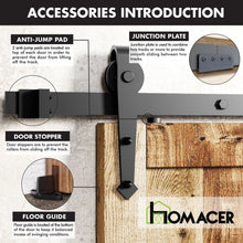 Carregar imagem no visualizador da galeria, Non-Bypass Sliding Barn Door Hardware Kit - Arrow Design Roller
