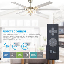 Carregar imagem no visualizador da galeria, 70&quot; Modern Brushed Nickel DC Motor Downrod Mount Ceiling Fan with Lighting and Remote Control
