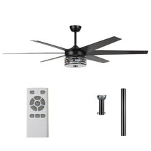 Cargar imagen en el visor de la galería, 70&quot; Modern DC Motor Downrod Mount Reversible Ceiling Fan with Lighting and Remote Control
