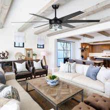 Load image into Gallery viewer, 70&quot; Modern DC Motor Downrod Mount Reversible Ceiling Fan with Lighting and Remote Control
