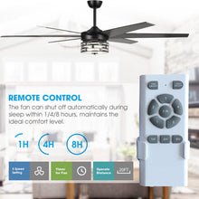 Load image into Gallery viewer, 70&quot; Modern DC Motor Downrod Mount Reversible Ceiling Fan with Lighting and Remote Control
