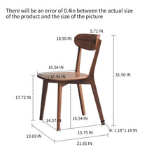 Load image into Gallery viewer, (2 PCS/BOX) Dining chair wooden FAS grade oak natural wood made in North America 100% dirt-free wood chair solid chair table chair wooden living room chair simple and natural 46.5 x 54 x 80cm
