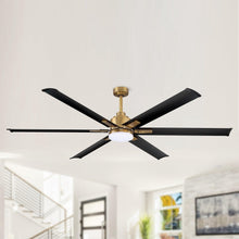 Cargar imagen en el visor de la galería, 72&quot; Bankston Modern DC Motor Downrod Mount Reversible Ceiling Fan with Lighting and Remote Control
