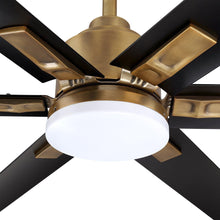 Load image into Gallery viewer, 72&quot; Bankston Modern DC Motor Downrod Mount Reversible Ceiling Fan with Lighting and Remote Control
