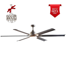 Carregar imagem no visualizador da galeria, 72&quot; Bankston Modern DC Motor Downrod Mount Reversible Ceiling Fan with Lighting and Remote Control
