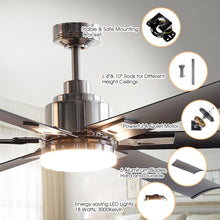 Load image into Gallery viewer, 72&quot; Bankston Modern DC Motor Downrod Mount Reversible Ceiling Fan with Lighting and Remote Control
