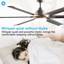 Carregar imagem no visualizador da galeria, 72&quot; Bankston Modern DC Motor Downrod Mount Reversible Ceiling Fan with Lighting and Remote Control
