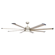 Carregar imagem no visualizador da galeria, 72&quot; Bankston Modern Satin Nickel DC Motor Downrod Mount Ceiling Fan with LED Lighting and Remote Control
