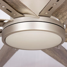 Cargar imagen en el visor de la galería, 72&quot; Bankston Modern Satin Nickel DC Motor Downrod Mount Ceiling Fan with LED Lighting and Remote Control
