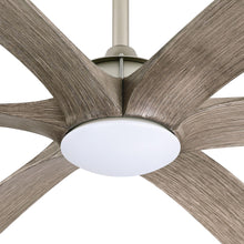 Cargar imagen en el visor de la galería, 72&quot; Jaydn Farmhouse Satin Nickel DC Motor Downrod Mount Reversible Ceiling Fan with Lighting and Remote Control
