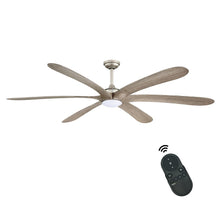 Cargar imagen en el visor de la galería, 72&quot; Jaydn Farmhouse Satin Nickel DC Motor Downrod Mount Reversible Ceiling Fan with Lighting and Remote Control
