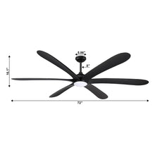 Load image into Gallery viewer, 72&quot; Jaydn Farmhouse Satin Nickel DC Motor Downrod Mount Reversible Ceiling Fan with Lighting and Remote Control
