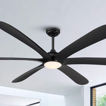 Load image into Gallery viewer, 72&quot; Jaydn Farmhouse Satin Nickel DC Motor Downrod Mount Reversible Ceiling Fan with Lighting and Remote Control
