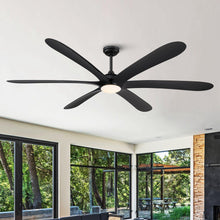 Load image into Gallery viewer, 72&quot; Jaydn Farmhouse Satin Nickel DC Motor Downrod Mount Reversible Ceiling Fan with Lighting and Remote Control
