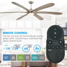 Load image into Gallery viewer, 72&quot; Jaydn Farmhouse Satin Nickel DC Motor Downrod Mount Reversible Ceiling Fan with Lighting and Remote Control
