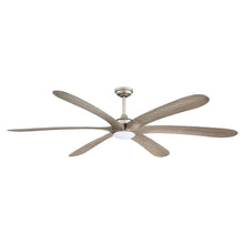 Cargar imagen en el visor de la galería, 72&quot; Jaydn Farmhouse Satin Nickel DC Motor Downrod Mount Reversible Ceiling Fan with Lighting and Remote Control
