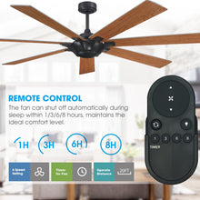 Cargar imagen en el visor de la galería, 72&quot; Farmhouse DC Motor Brushed Nickel Downrod Mount Reversible Ceiling Fan with Remote Control
