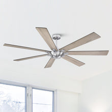 Load image into Gallery viewer, 72&quot; Farmhouse DC Motor Brushed Nickel Downrod Mount Reversible Ceiling Fan with Remote Control
