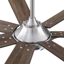 Cargar imagen en el visor de la galería, 72&quot; Farmhouse DC Motor Brushed Nickel Downrod Mount Reversible Ceiling Fan with Remote Control
