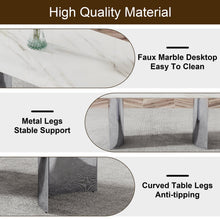 Load image into Gallery viewer, Table and chair set, modern and minimalist dining table. Imitation marble glass sticker desktop, stainless steel legs, stable and beautiful. Comfortable PU seats. DT-69
