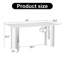 Load image into Gallery viewer, Table and chair set, modern and minimalist dining table. Imitation marble glass sticker desktop, stainless steel legs, stable and beautiful. Comfortable PU seats. DT-69
