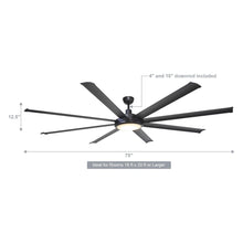 Carregar imagem no visualizador da galeria, 75&quot; Industrial DC Motor Downrod Mount Reversible Ceiling Fan with Lighting and Remote Control
