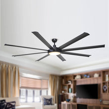 Load image into Gallery viewer, 75&quot; Industrial DC Motor Downrod Mount Reversible Ceiling Fan with Lighting and Remote Control
