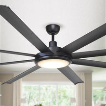 Load image into Gallery viewer, 75&quot; Industrial DC Motor Downrod Mount Reversible Ceiling Fan with Lighting and Remote Control
