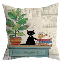 Carregar imagem no visualizador da galeria, Vintage Black Cat Cushion Covers
