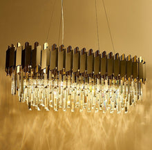 Load image into Gallery viewer, MIRODEMI® Creative Drum Gold/Black Crystal Hanging Lighting For Living Room, Dining Room
