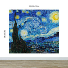 Cargar imagen en el visor de la galería, Vincent Van Gogh&#39;s The Starry Night Painting Wallpaper Mural.  #6742
