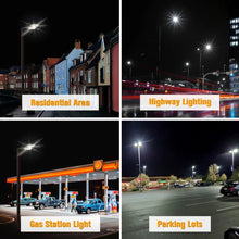 Cargar imagen en el visor de la galería, 320W LED Pole Light With Built In Dusk to Dawn Sensor, 5000K and 48,518 Lumens, AC100-277V, 0-10V Dimmable LED Parking Lot Light
