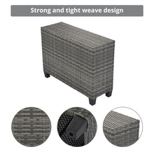 Carregar imagem no visualizador da galeria, 8-pieces Outdoor Wicker Round Sofa Set, Half-Moon Sectional Sets All Weather, Curved Sofa Set With Rectangular Coffee Table, PE Rattan Water-resistant and UV Protected, Movable Cushion, Gray
